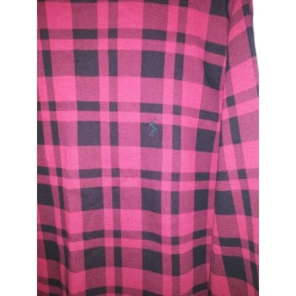 Men's Ralph Lauren Polo RED‎ Plaid Longsleeve Thermal Shirt Sz. L